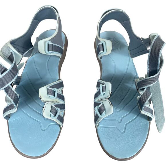 TEVA Tirra Sandals Size 7Y Youth 7 Alaskan Blue Gray Strappy Hiking Adventure - Picture 13 of 16